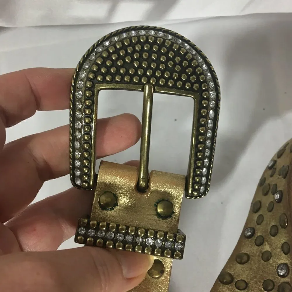 Vintage Arizona gold leather embellished belt
